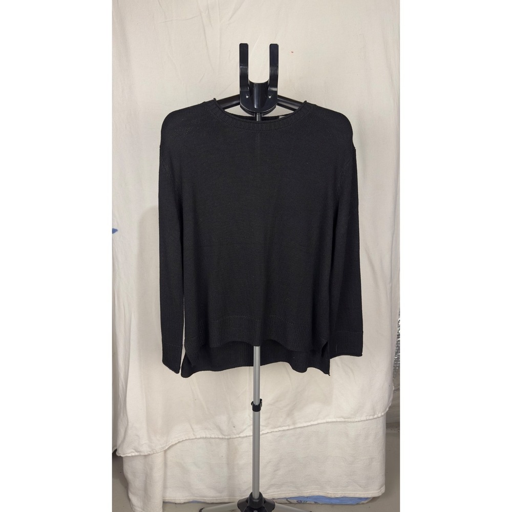 Ella Moss Women's Black Knit Sweater Top Size L Lightweight Casual Pullover